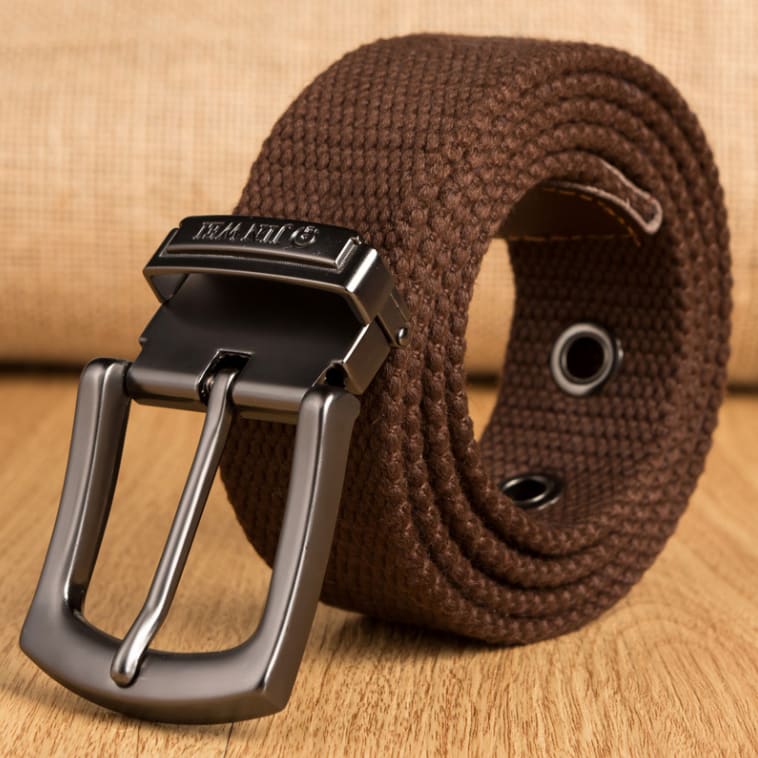 Men's Outdoor Buckle Thick Woven Canvas Belt view 3