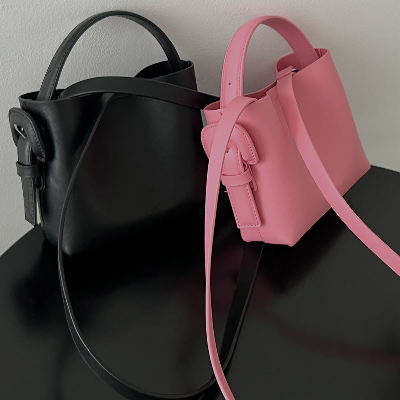 Women's Fashion Simple Solid Color Leather Shoulder Messenger Bag view 11
