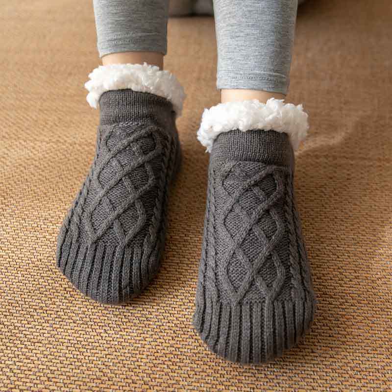 Winter Knitted Plush Floor Socks Home Warm Non-slip Carpet Socks Women view 5