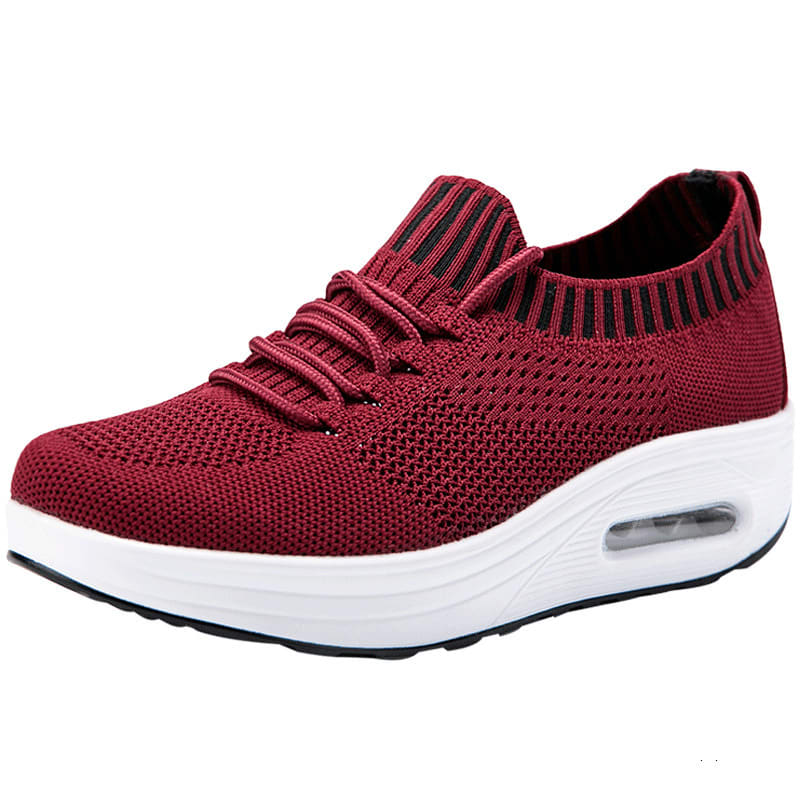 A Drop-shipping Miyaka Air Cushion Thick-soled Rocking Shoes Women's Mesh Sports Flying Woven Travel Shoes 1983 view 4