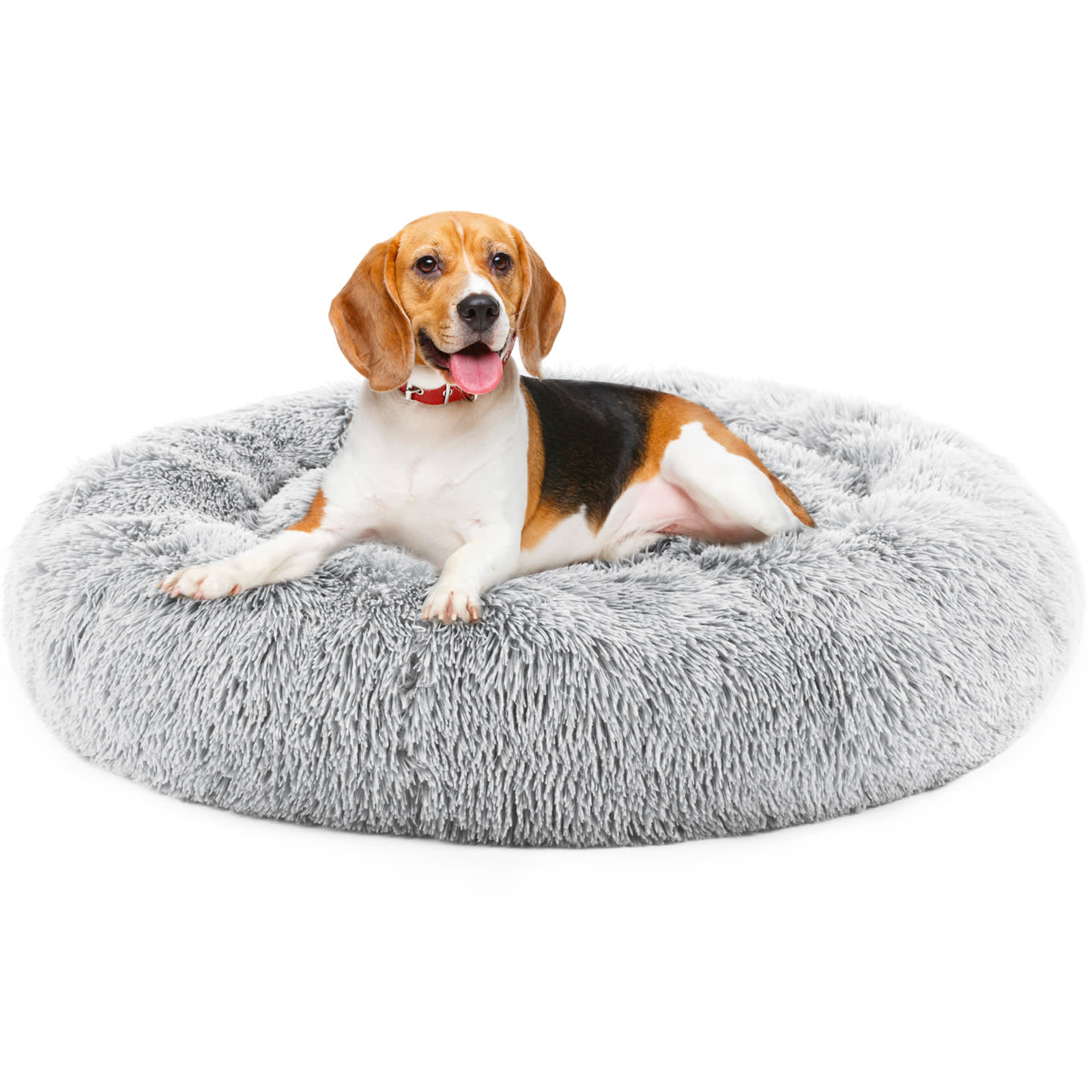 24 Inch Anti-Slip Round Fluffy Plush Faux Fur Cat Bed, Fits Up To 25 Lbs Pets view 5