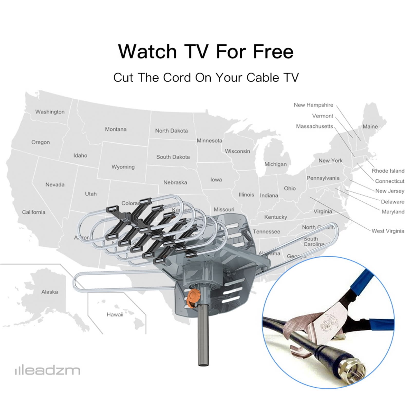 Outdoor Antenna, Without Bracket, 360 Degree Rotation Of US Spec view 11