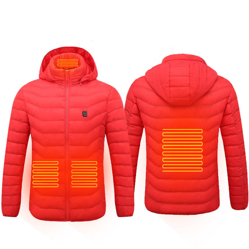 Winter Heated Jacket USB Electric Cotton Coat Zip-up Heater Thermal Clothing Heating Vest For Men view 8