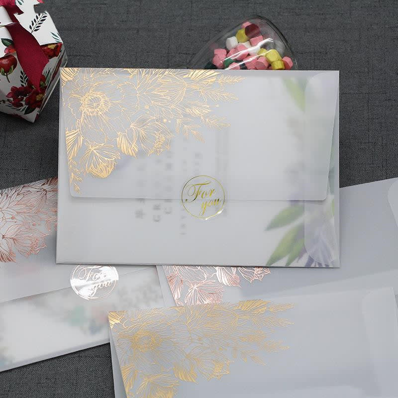 Sulfuric Acid Paper Invitation Card Bronzing Matte Varnish view 4