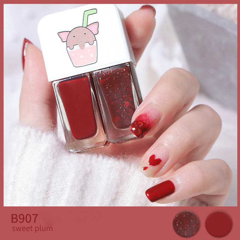 Two-tone Nail Polish New Autumn And Winter Free Baking Explosion Type Water-based Twin Set view 2