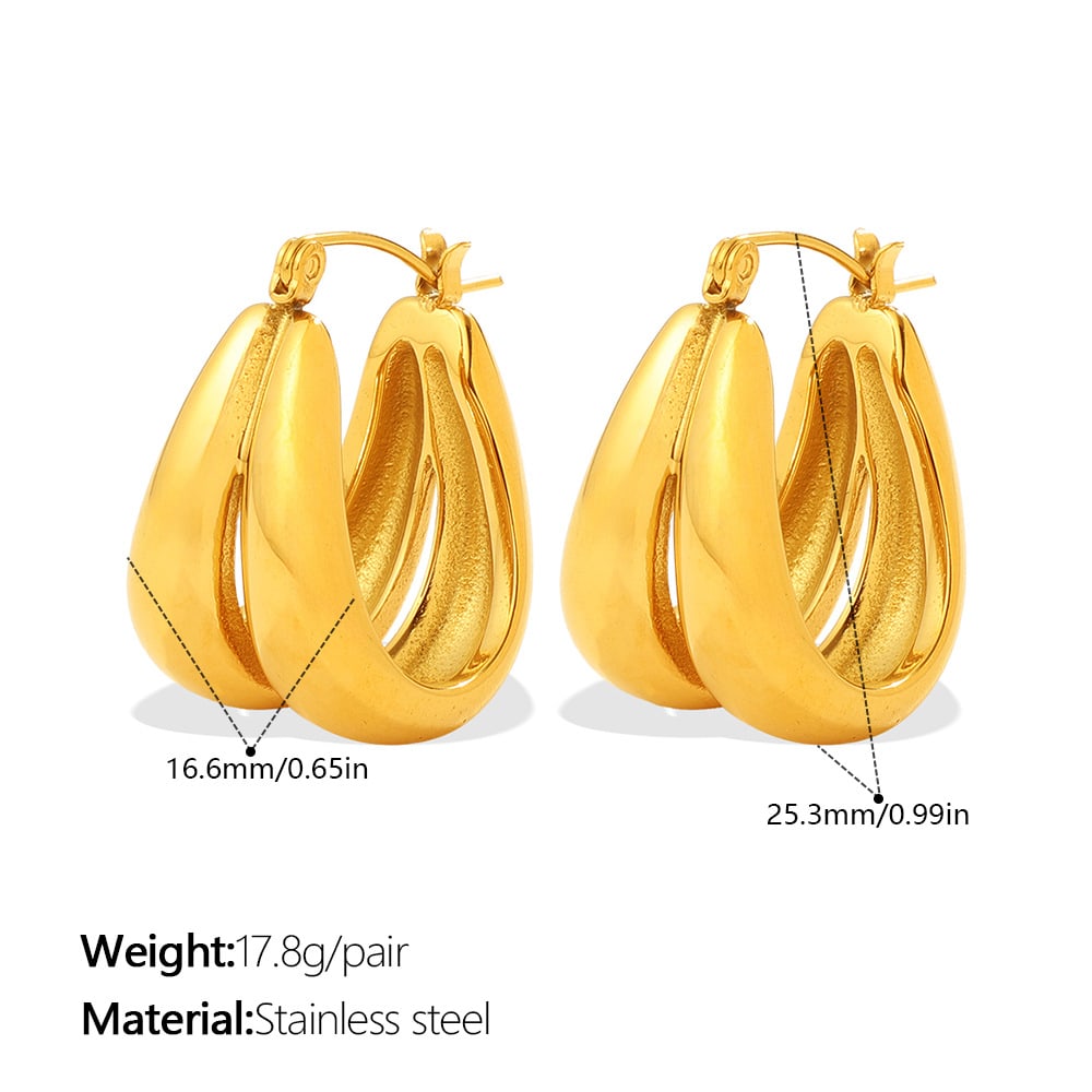 Personalized Minimalist Irregular Earrings, Stylish And Versatile Round U-shaped High-end Women's Earrings. view 5