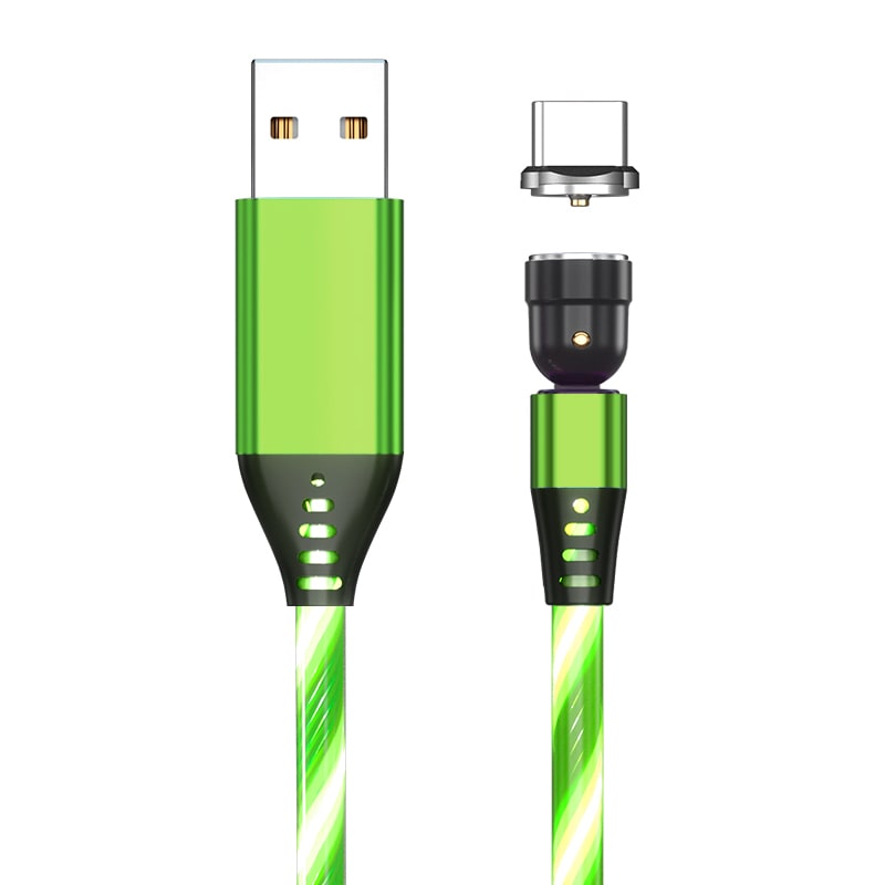 540 Rotate Luminous Magnetic Cable 3A Fast Charging Mobile Phone Charge Cable For LED Micro USB Type C For I Phone Cable view 26