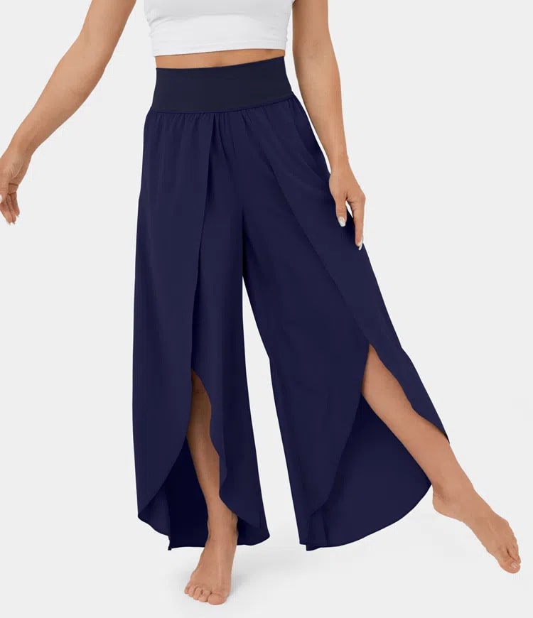 Loose Split Yoga Pants Summer Elastic High Waist Wide Leg Trousers Women's Fashion Versatile Clothing view 6