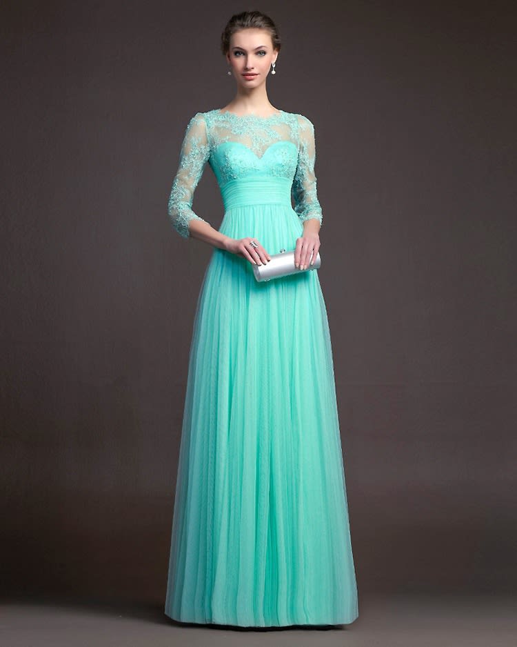 Long sleeve lace see-through dress view 5