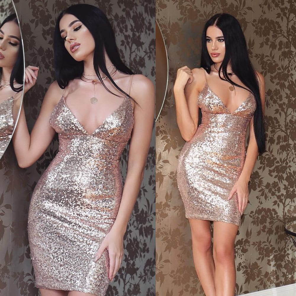 Strap sequin dress view 5