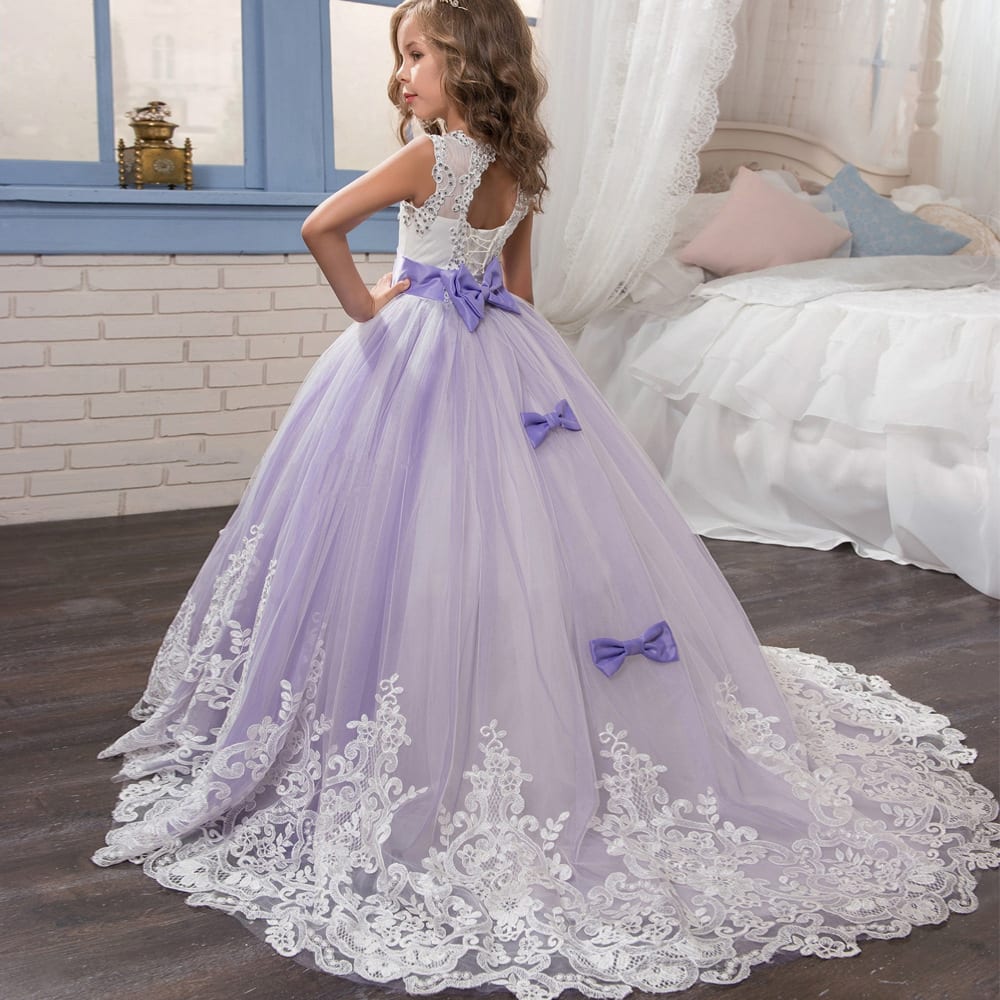 Europe And The United States New Children's Clothing Lace Wedding Dress view 13