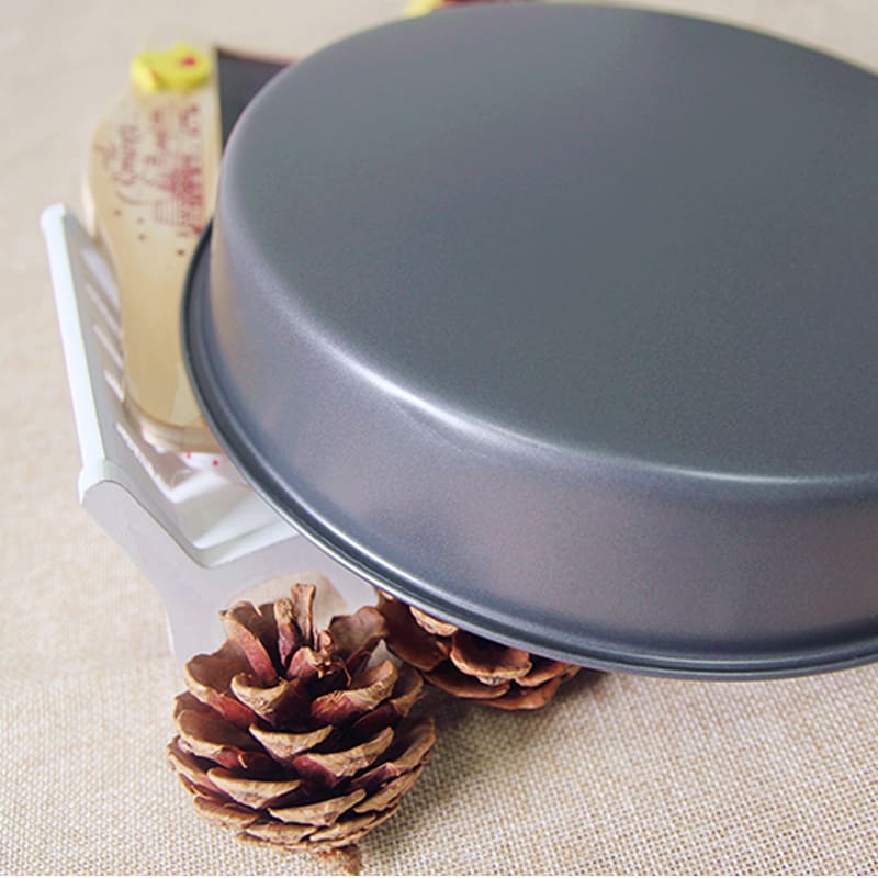 (8 inch) deep / shallow pizza disc eight inch round non stick stick carbon steel baking pan die view 1