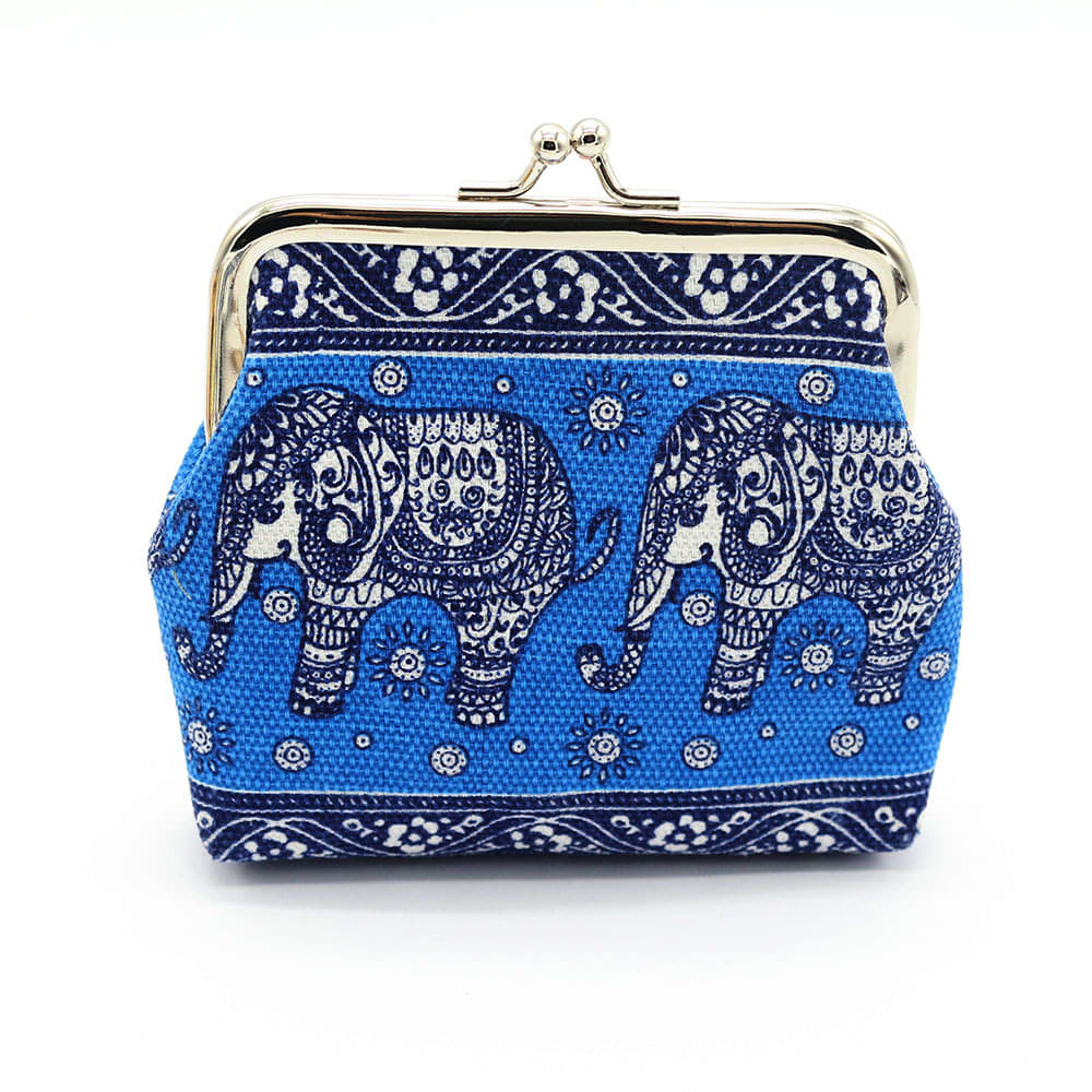 New national wind zero wallet canvas stamp coin package for lady elephant small wallet wholesale view 4