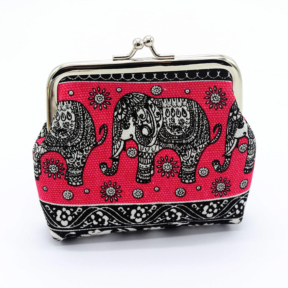 New national wind zero wallet canvas stamp coin package for lady elephant small wallet wholesale view 6