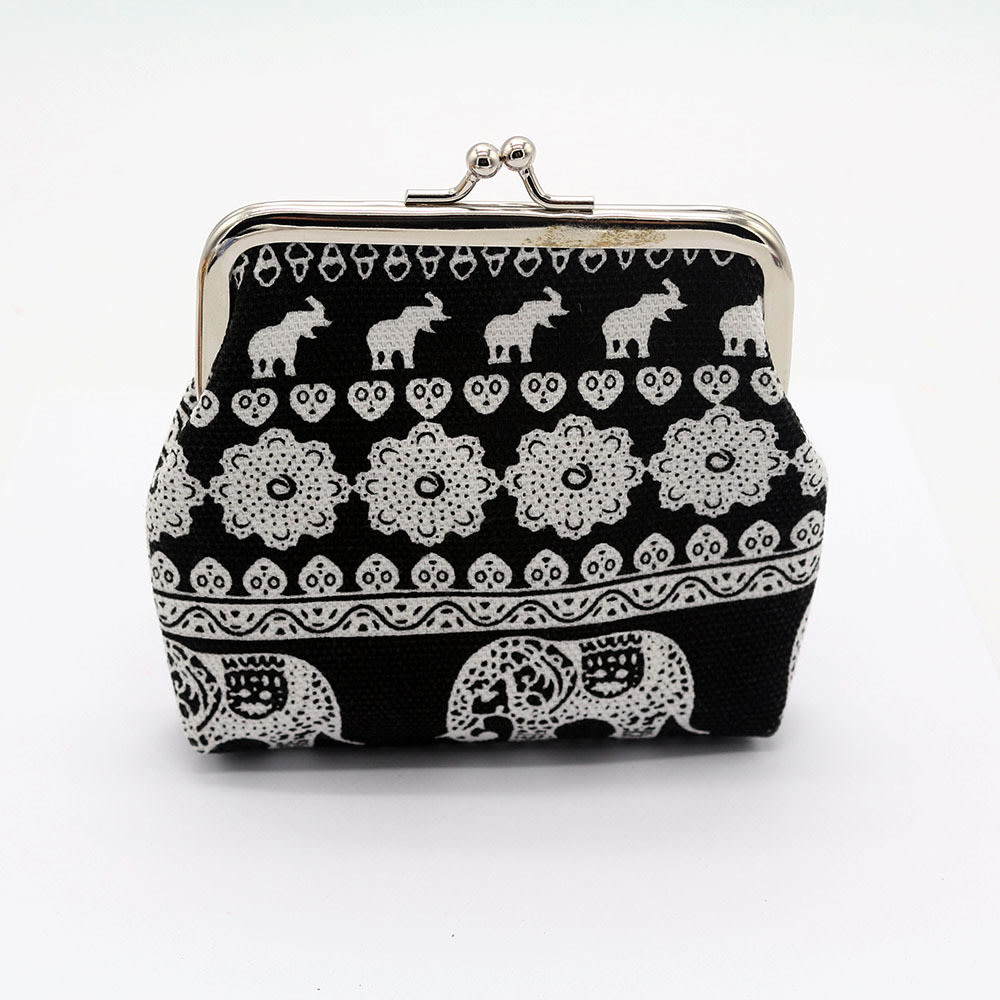 New national wind zero wallet canvas stamp coin package for lady elephant small wallet wholesale view 3