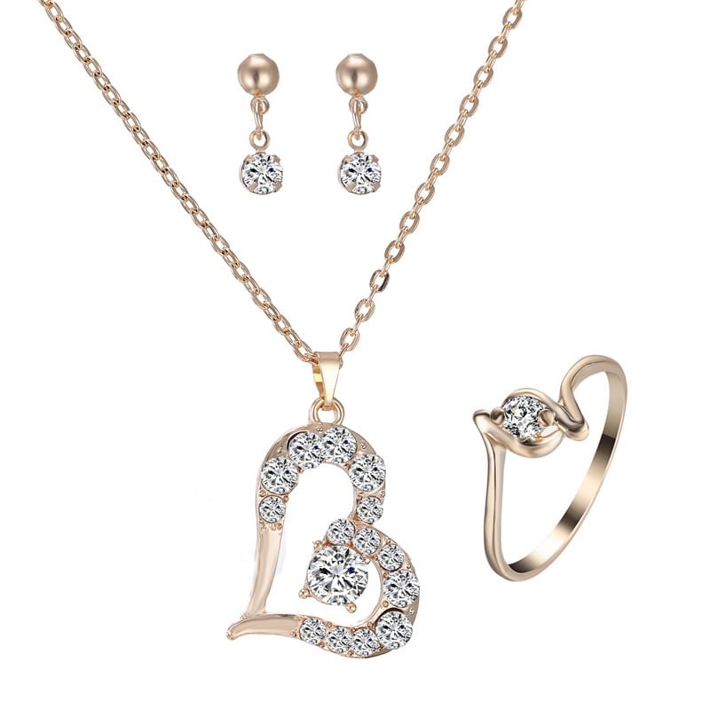 Heart Pendant Jewelry Set Rhinestone Jewellery view 5
