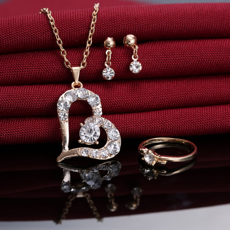 Heart Pendant Jewelry Set Rhinestone Jewellery view 4
