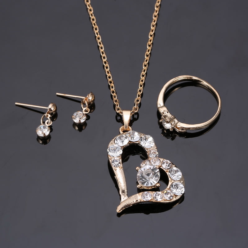 Heart Pendant Jewelry Set Rhinestone Jewellery view 1