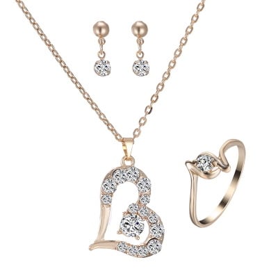 Heart Pendant Jewelry Set Rhinestone Jewellery view 2