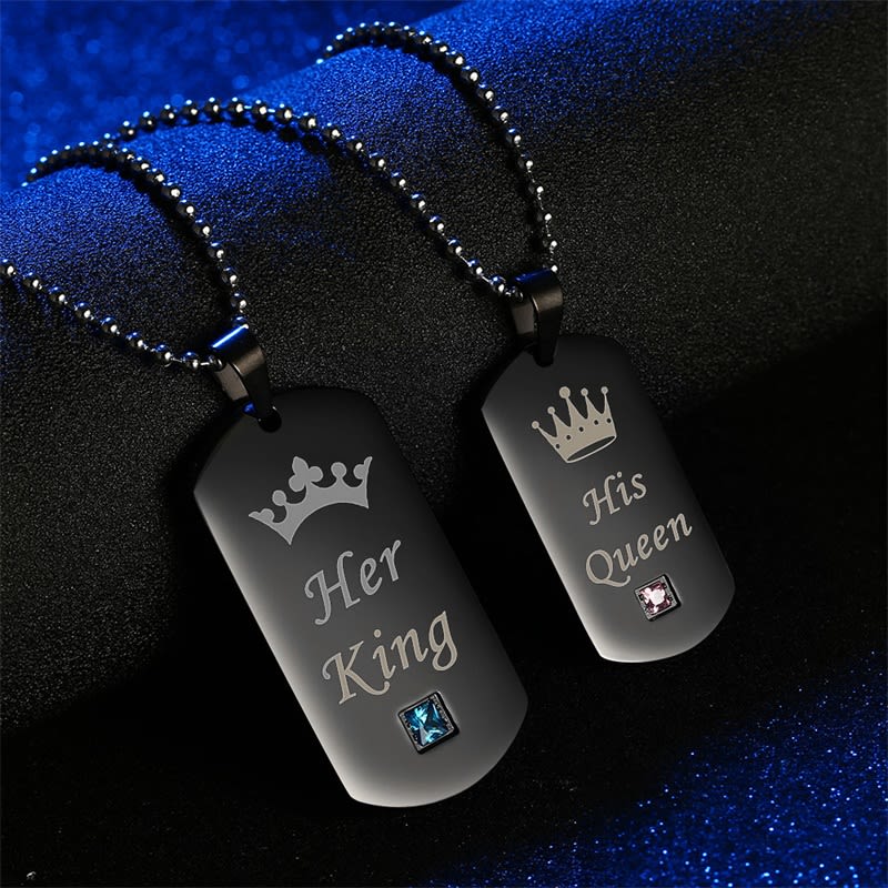 Her King & His Queen Couple Necklaces view 8
