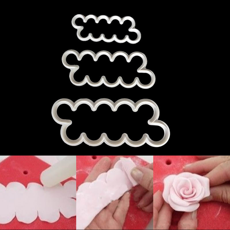 3 pcs set Rose Flower Cake Mold view 1