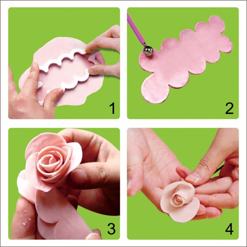 3 pcs set Rose Flower Cake Mold view 3