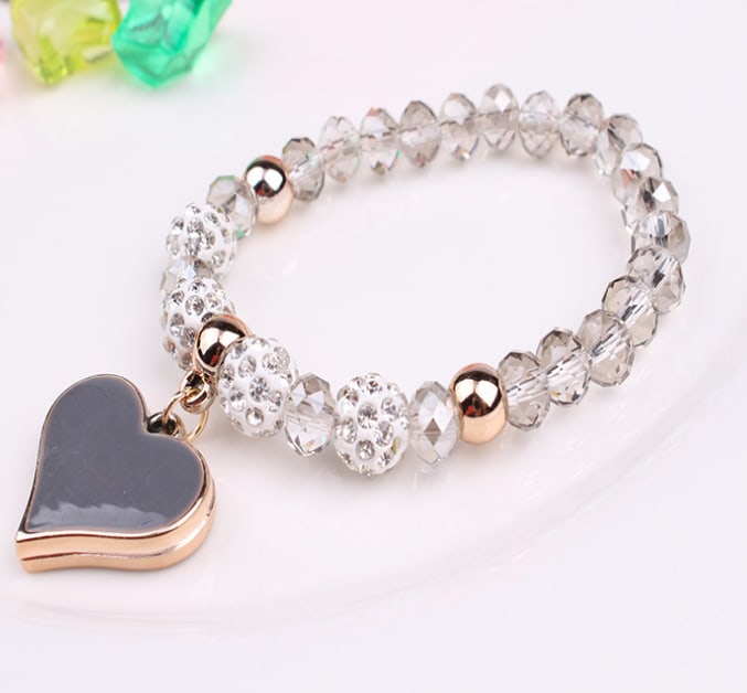 Elastic Crystal  Bracelet & Bangle Heart Bracelets view 2