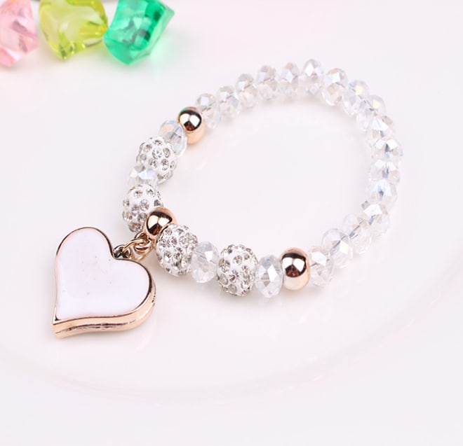 Elastic Crystal  Bracelet & Bangle Heart Bracelets view 6