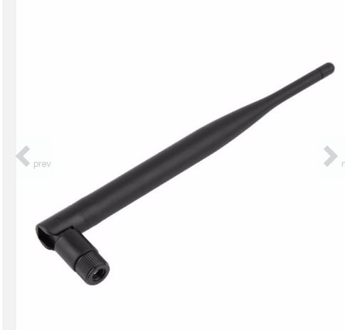 Wifi 2.4Ghz 5dB wireless intensifier has flexible rubber with Sma male connector. view 2