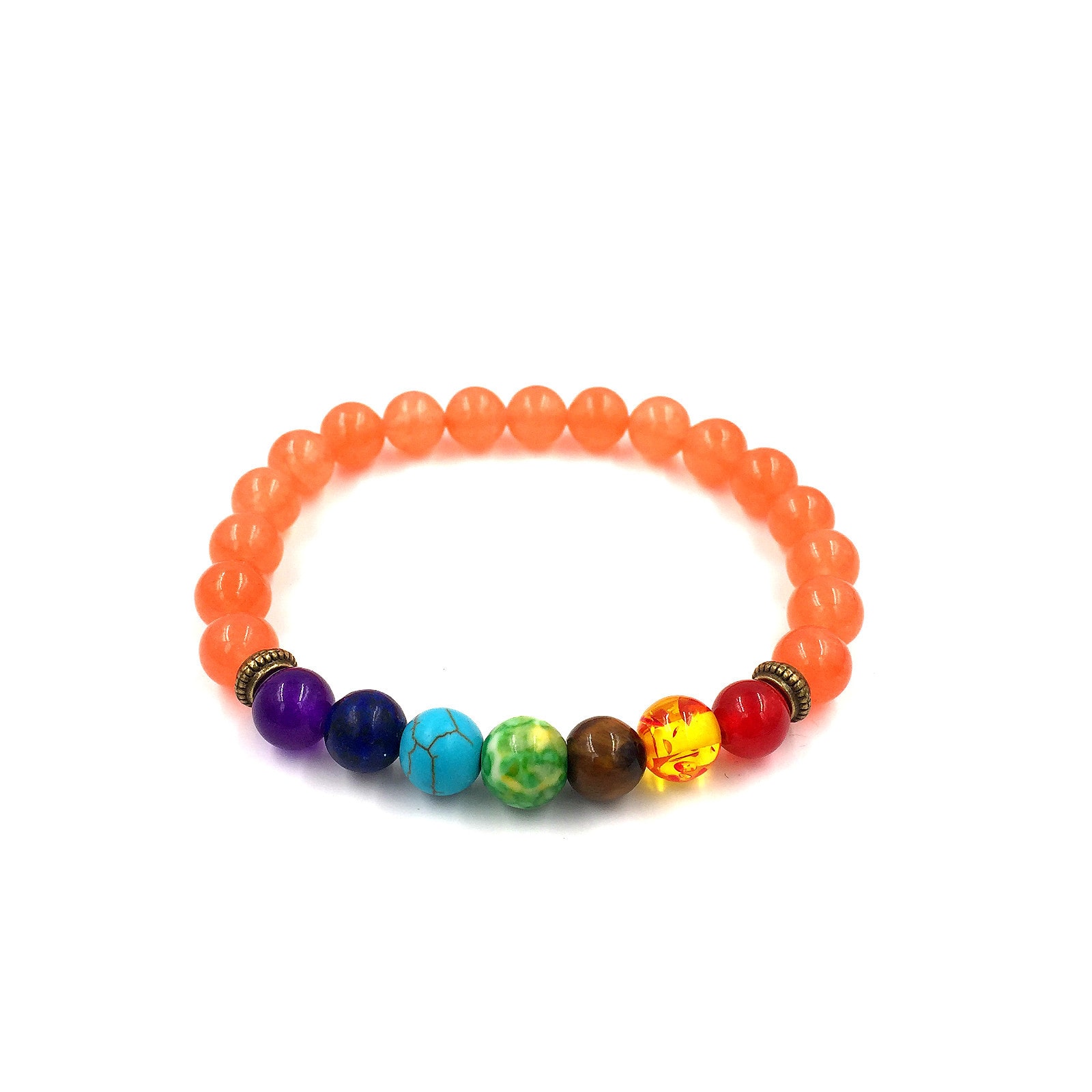 Agate molten rock 8mm energy volcanic stone chakra colorful beads bracelet string view 9