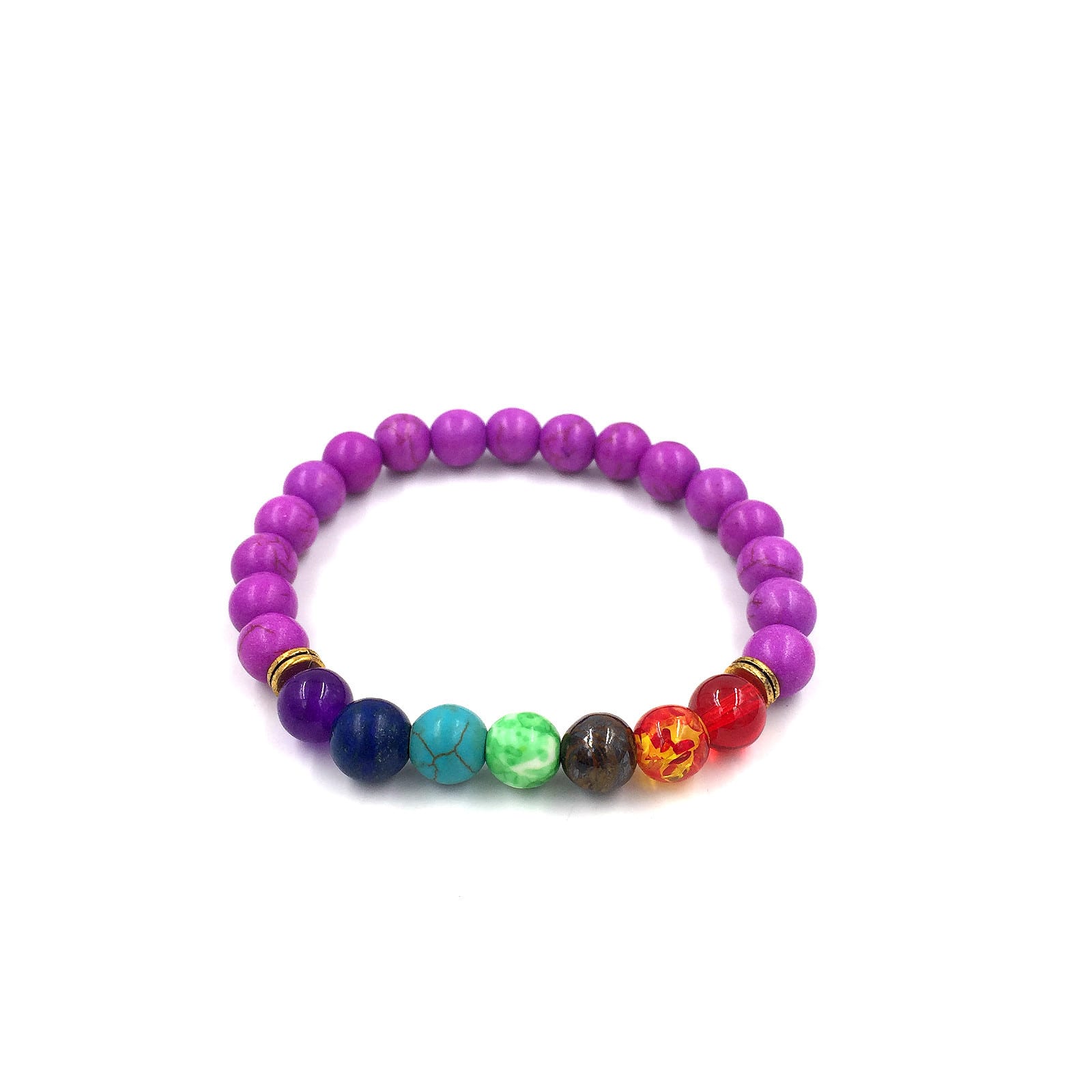 Agate molten rock 8mm energy volcanic stone chakra colorful beads bracelet string view 8