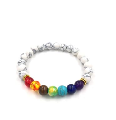 Agate molten rock 8mm energy volcanic stone chakra colorful beads bracelet string view 3