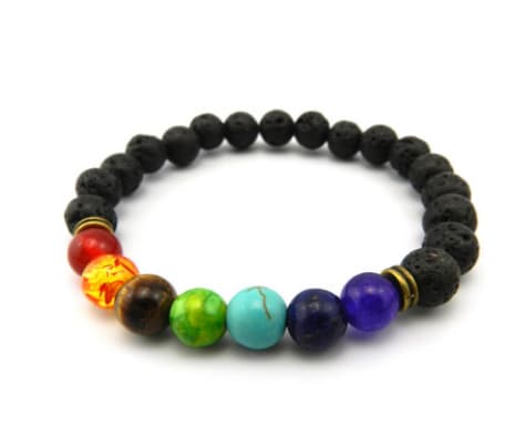Agate molten rock 8mm energy volcanic stone chakra colorful beads bracelet string view 11