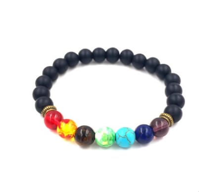 Agate molten rock 8mm energy volcanic stone chakra colorful beads bracelet string view 12