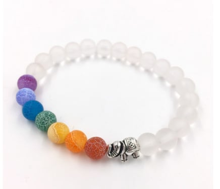 Agate molten rock 8mm energy volcanic stone chakra colorful beads bracelet string view 4