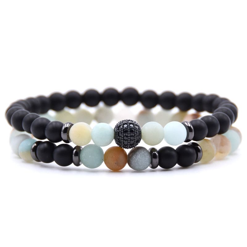 Micro-inlaid Zircon Nracelet 6mm Natural Stone Beaded Bracelet view 16