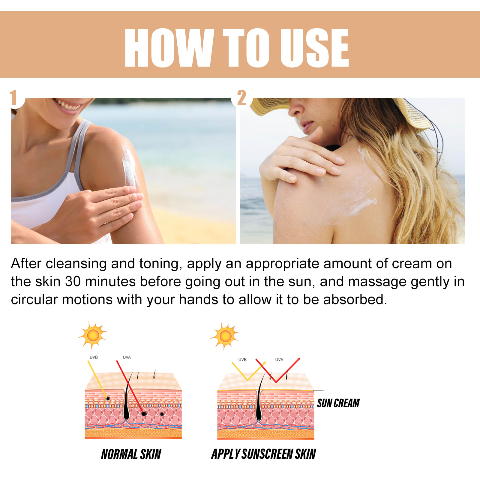 EELHOE Rice Protective Cream For Hydrating And Refreshing Without Greasiness, Provides Natural UV Protection And Sunburn Prevention, And Enhances Skin Elasticity view 5