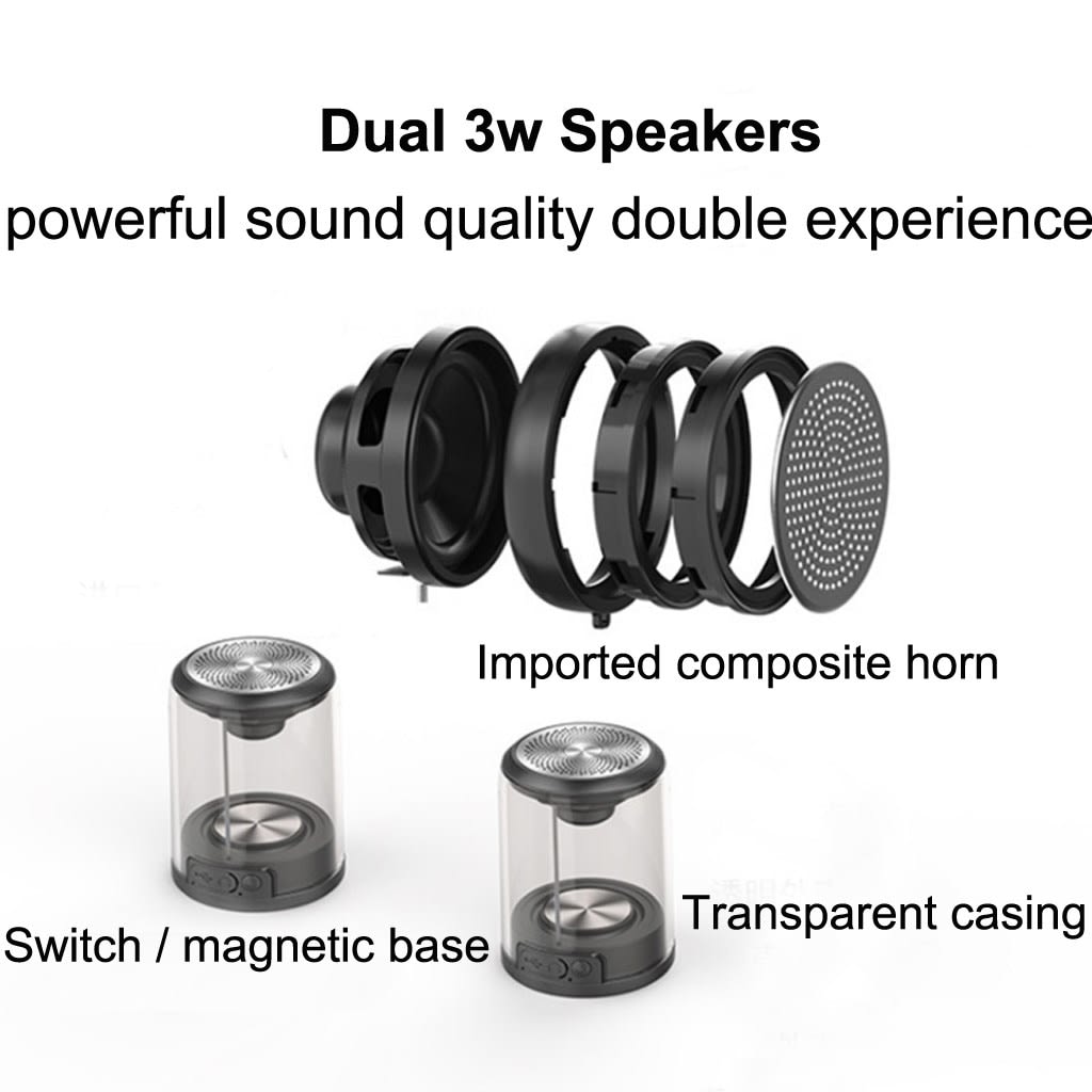 Bluetooth speaker magnetic transparent speaker view 7