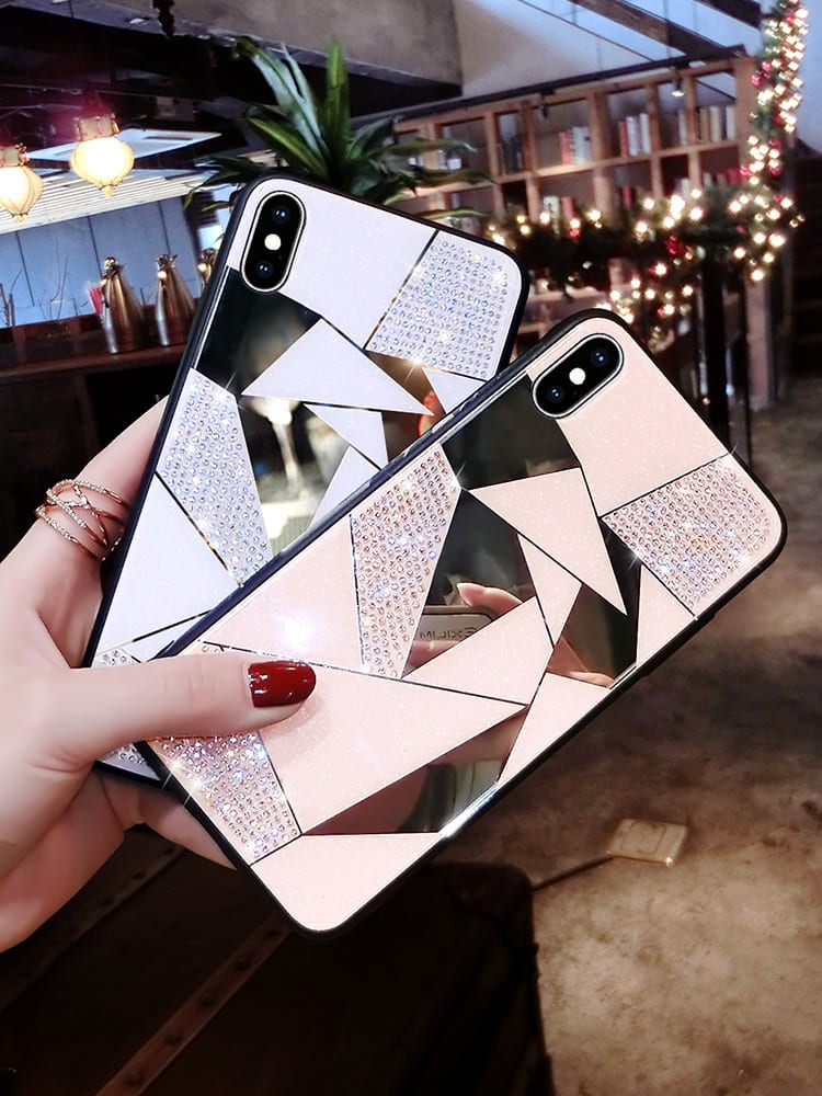 Compatible with Apple , Mobile phone case rhinestone diamond mirror view 2