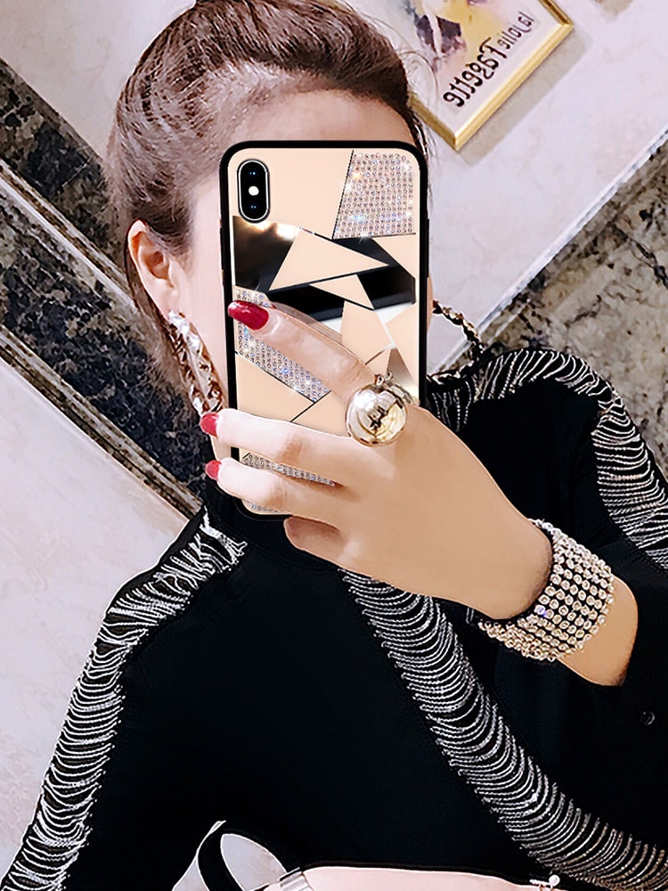 Compatible with Apple , Mobile phone case rhinestone diamond mirror