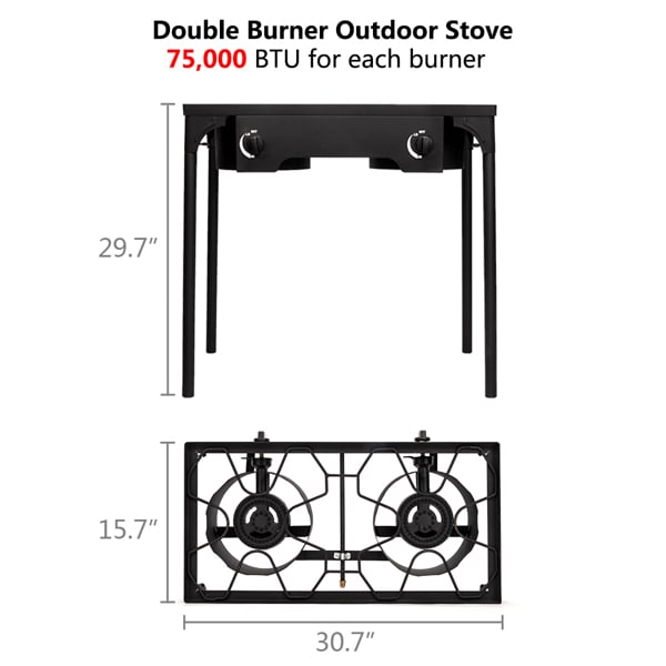 Rectangular Double Eyed Four Legged Gas Burner view 9