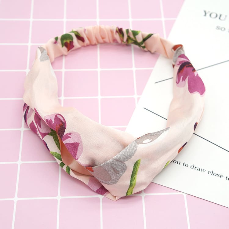 Flower elastic silk hair band view 10