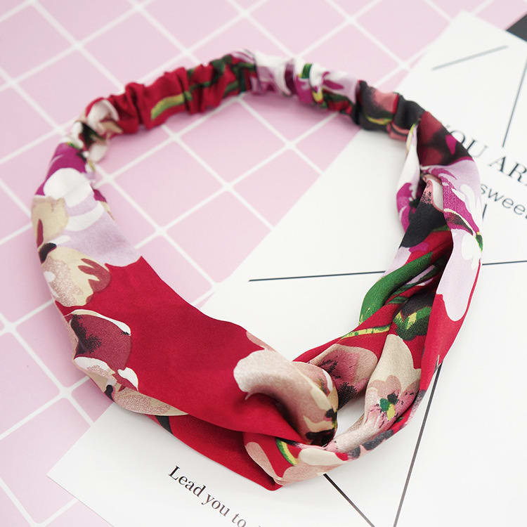 Flower elastic silk hair band view 12