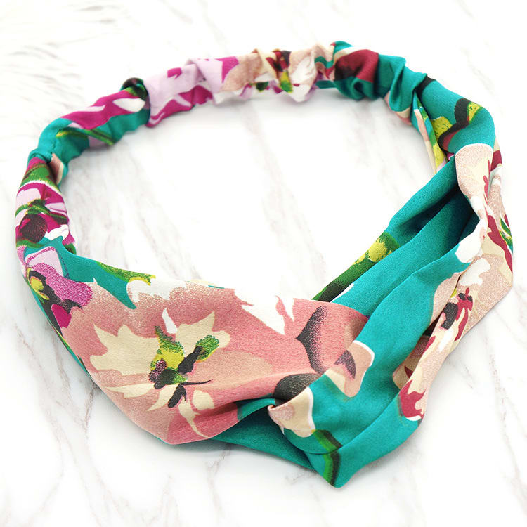 Flower elastic silk hair band view 13