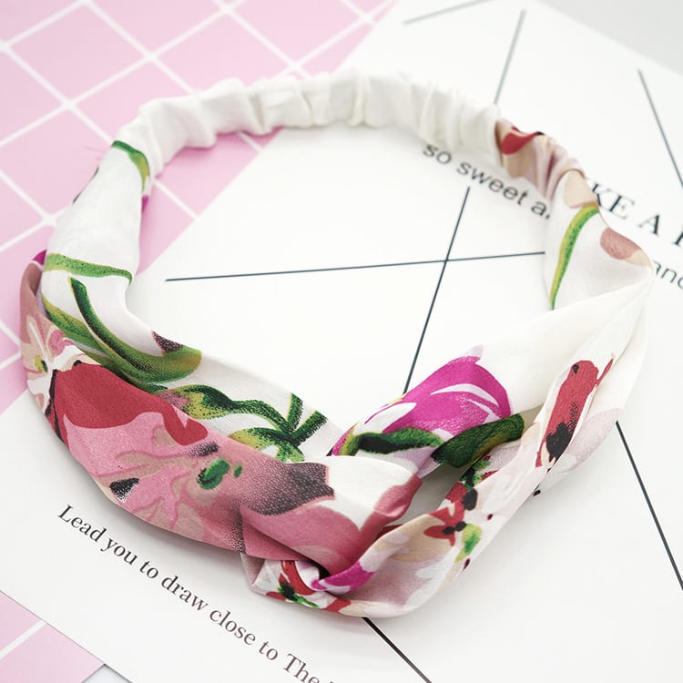 Flower elastic silk hair band view 2
