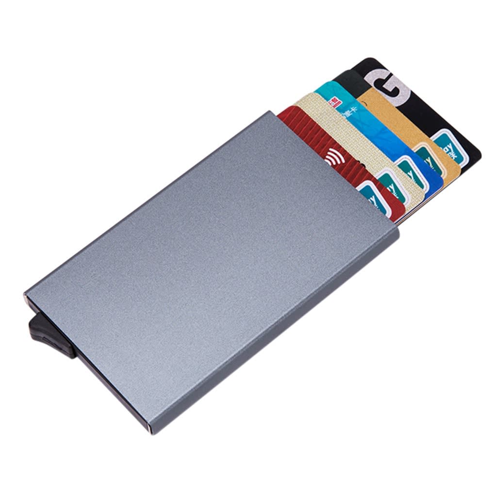 High-grade Alumina Mult-card Holder Solid Color Automatic Pop-up Anti-theft Bank Card Box view 5