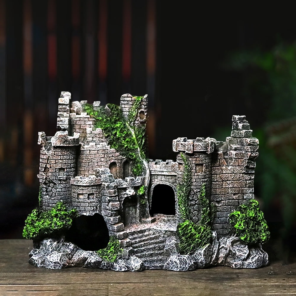 Fish tank resin castle decoration view 7