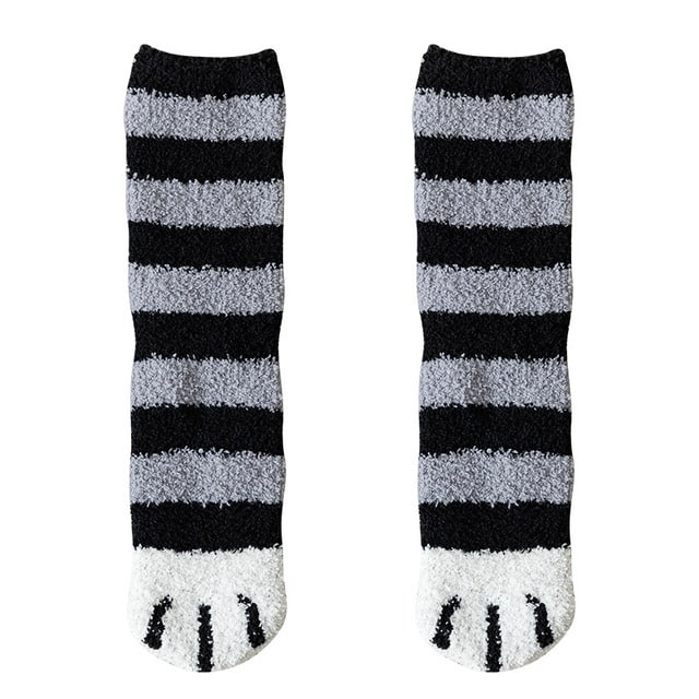 Women's Coral Fleece Cat Paw Pattern Kawaii Thick Warm Socks view 9