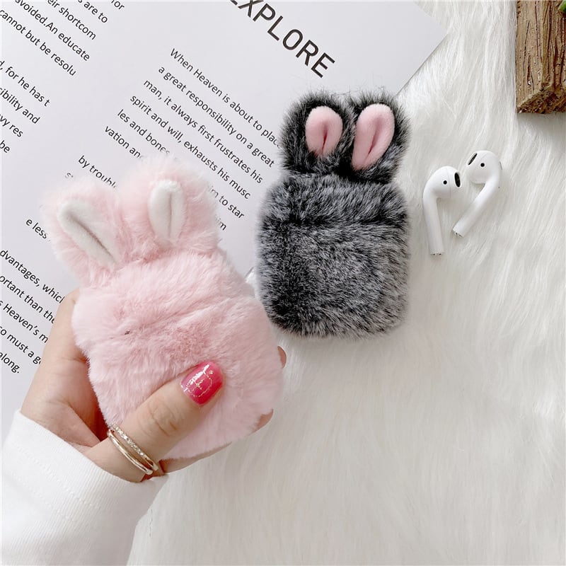 Plush Rabbit Cute Simple Creative Anti-fall Earphone Shell view 3