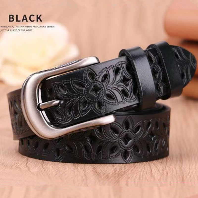 New Belt Hollow Pattern Belt Ladies Trend Waistband Genuine Woman Belt Vintage Pin Buckle Strap Jeans view 12